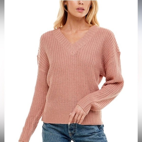 NO COMMENT
Juniors' Ikeddi V-Neck Tie-Back Sweater size M cameo brown - Picture 2 of 6